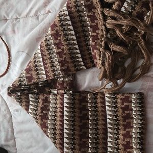 Brown Acrylic Wooly like texture, Scarf